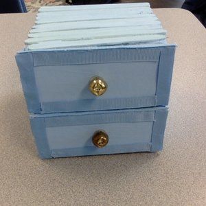 mini cyan blue jewelry organizer drawers